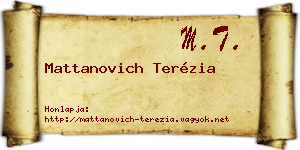 Mattanovich Terézia névjegykártya