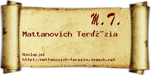 Mattanovich Terézia névjegykártya